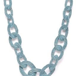 RICHEERA Women Teal Blue & Gold-Toned Woven Design Necklace-43