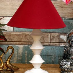 foziq Red & White Solid Table Lamps-23