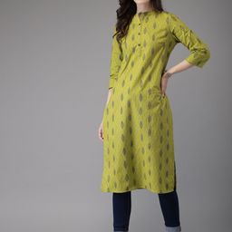 Anouk Women Green & Brown Printed Straight Kurta-image-42