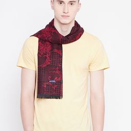 Alvaro Castagnino Men Maroon & Black Printed Muffler-image-68