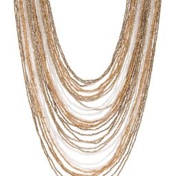 RICHEERA Women Antique Silver-Toned Gold-Plated Beaded Layered Necklace-9