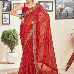 HERE&NOW Bandhani Sequinned Pure Georgette Saree-picture-47