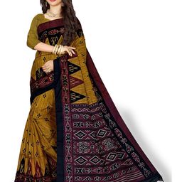 TITHI SAREES Geometric Printed Sambalpuri Saree-image-77