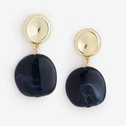 DressBerry Gold-Plated Artificial Stones Circular Drop Earrings-image-32