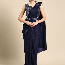Grancy Embroidered Ready To Wear Saree With Belt-picture-56