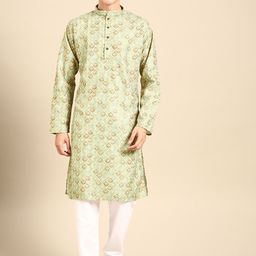 MANQ Men Ethnic Motifs Printed Regular Kurta with Churidar-picture-6