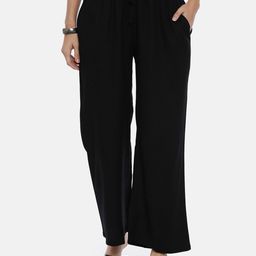 Souchii Women Black Solid Flared Palazzos-image-34