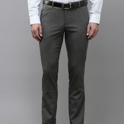 Arrow Men Textured Tapered Fit Formal Trousers-picture-18