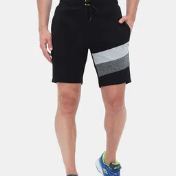 FabSeasons Men Black Colourblocked Mid-Rise Cotton Regular Shorts-picture-14