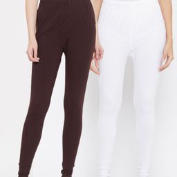 Tulsattva Women Pack Of 2 Solid Churidar-Length Leggings-image-87