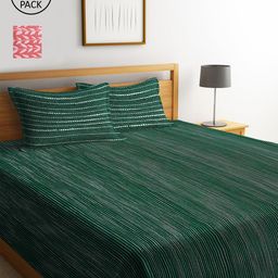 KLOTTHE Set Of 2 Woven Design Double King Bed Covers With 4 Pillow Covers-image-81
