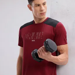 HRX by Hrithik Roshan Colourblocked Typography Print Rapid-Dry Training T-shirt-picture-30