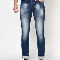 Octave Men Blue Mildly Distressed Heavy Fade Jeans-image-22