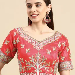 flaher Women Embroidered Art Silk Saree Blouse-image-39