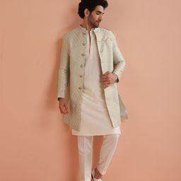 KISAH Men Zari-Design Sherwani Trouser Set-image-82