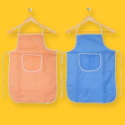 Kuber Industries Pack Of 2 Polka Dot Printed Waterproof Kitchen Apron-15