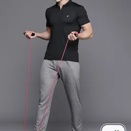 HRX by Hrithik Roshan Men Polo Collar Slim Fit T-shirt with Reflective Detail-image-82