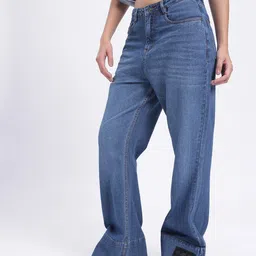 glitchez Women Daring Designs Mid-Rise Pure Cotton Light Fade Bootcut Jeans-image-42