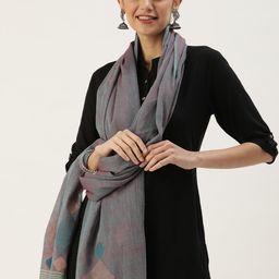 ArtEastri Geometric Woven Design Pure Cotton Dupatta-picture-21