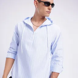 glitchez Vertical Stripes Hooded Casual Shirt-picture-13