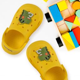 Yellow Bee Boys Yellow Crocodile Patch Clogs-image-27