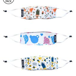 Ariana Kids Pack Of 3 Printed 7-Ply 5 Layer SSMMS Filter Reusable Pure Cotton Protective Outdoor Masks-34