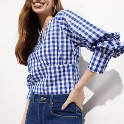 DressBerry Oppa 'Gingham' Style Academia Core Top-image-1