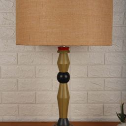 Grated Ginger Brown & Olive Green Solid Bedside Standard Lamp-24