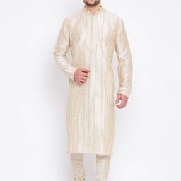 Sanwara Men Beige Solid Kurta with Churidar-picture-10