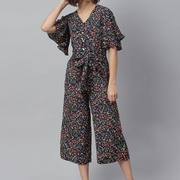 StyleStone Women Black & Red Printed Basic Jumpsuit-picture-4