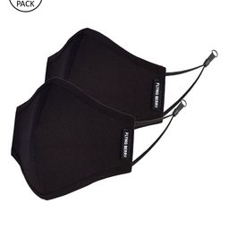 FLYING BERRY Unisex Black 2 Pcs 3 Ply Anti Pollution Reusable Masks-32