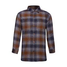 Oxolloxo Boys Brown & Grey Regular Fit Checked Casual Shirt-picture-29