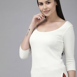 Van Heusen Women Anti Bacterial Round Neck 3/4Th Sleeve Thermal Top-image-58