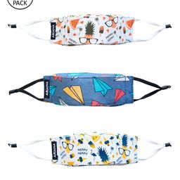 Ariana Pack Of 3 Printed 7-Ply 3-D Outdoor Reusable Cloth Face Masks-image-46