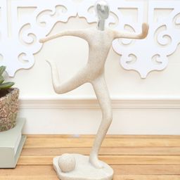 TAYHAA Silver-Toned & Beige Football Player Showpiece-image-23