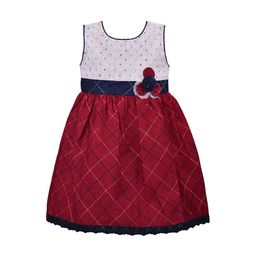 Wish Karo Girls Red & White Printed Fit and Flare Dress-image-16