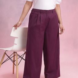 DressBerry Curve Women Pure Cotton Parallel Trousers-image-40