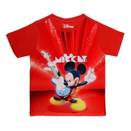 Disney by Wear Your Mind Boys Red Mickey Mouse Printed Round Neck T-shirt-image-37