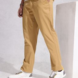 WROGN Men Straight Fit Pure Cotton Chinos Trousers-image-92