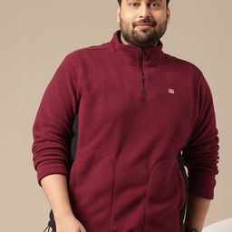 Sztori Plus Size Solid Sweatshirt With Zip Detail-picture-36