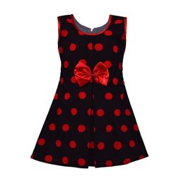 Wish Karo Girls Black Polka Dot Print Fit and Flare Dress-image-93