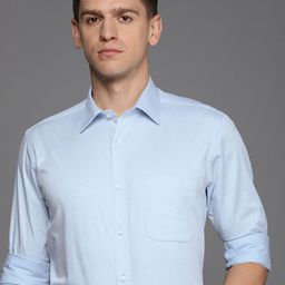 Raymond Pure Cotton Self Design Slim Fit Textured Formal Shirt-image-51