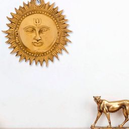 eCraftIndia Brass Surya Wall Hanging Decorative Showpiece-image-26