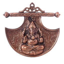 eCraftIndia Copper-Toned Metal Lord Ganesh Idol Wall Hanging-image-49