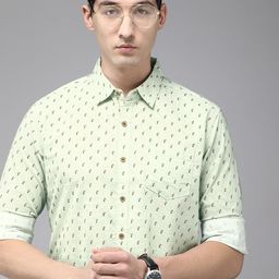 BEAT LONDON by PEPE JEANS Men Sea Green Slim Fit Printed Casual Shirt-image-62
