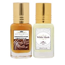 Menjewell Unisex Pack of 2 White Musk Attar & Chocolate Attar - 5 ml Each-3
