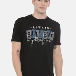 Bushirt Men Black Printed Round Neck T-shirt-image-69