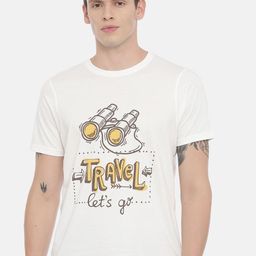 Bushirt Men White Printed Round Neck T-shirt-image-73