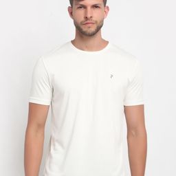 PERFKT-U Men White Solid Round Neck Training T-shirt-image-37