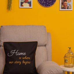 BandBox Black Set of Single Quirky Square Cushion Covers-34